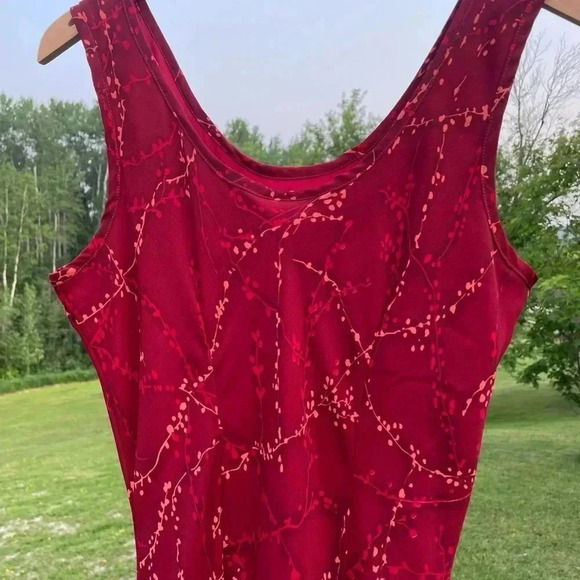 Red maxi dress tank style sleeveless lined sz 14 lined - Picture 6 of 11
